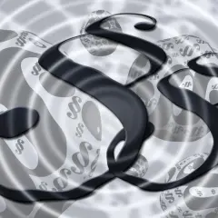 Trzy czarne paragrafy na tle falujących powierzchni z powtarzającymi się symbolami paragrafu. Symbolika prawna, jak oświadczenie najemcy o poddaniu się egzekucji.