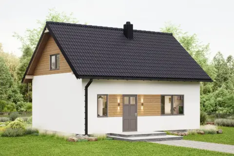 Urocza działka rekreacyjna z białym domkiem, drewnianymi akcentami i zadbanym ogrodem. Idealne miejsce na wypoczynek.